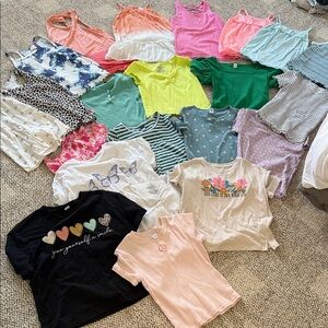 22 Mixed Girls' Tops - Colorful Summer Tee & Tank Bundle